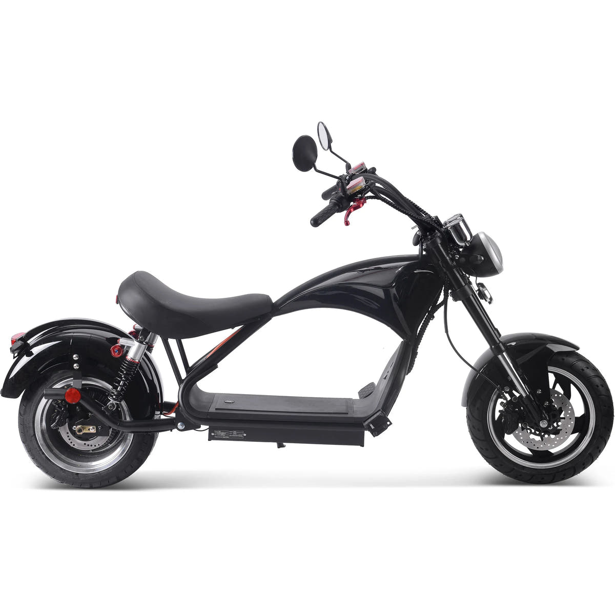 MotoTec Lowboy 60V 2500W electric scooter in Black, side view