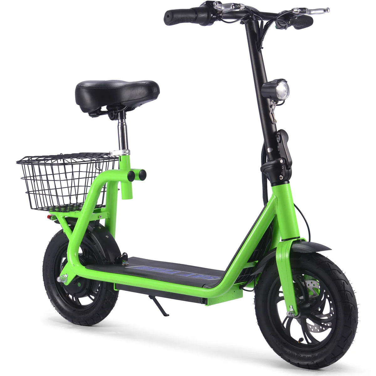 MotoTec Metro 36V 500W Lithium Electric Scooter — Green complete product on white background