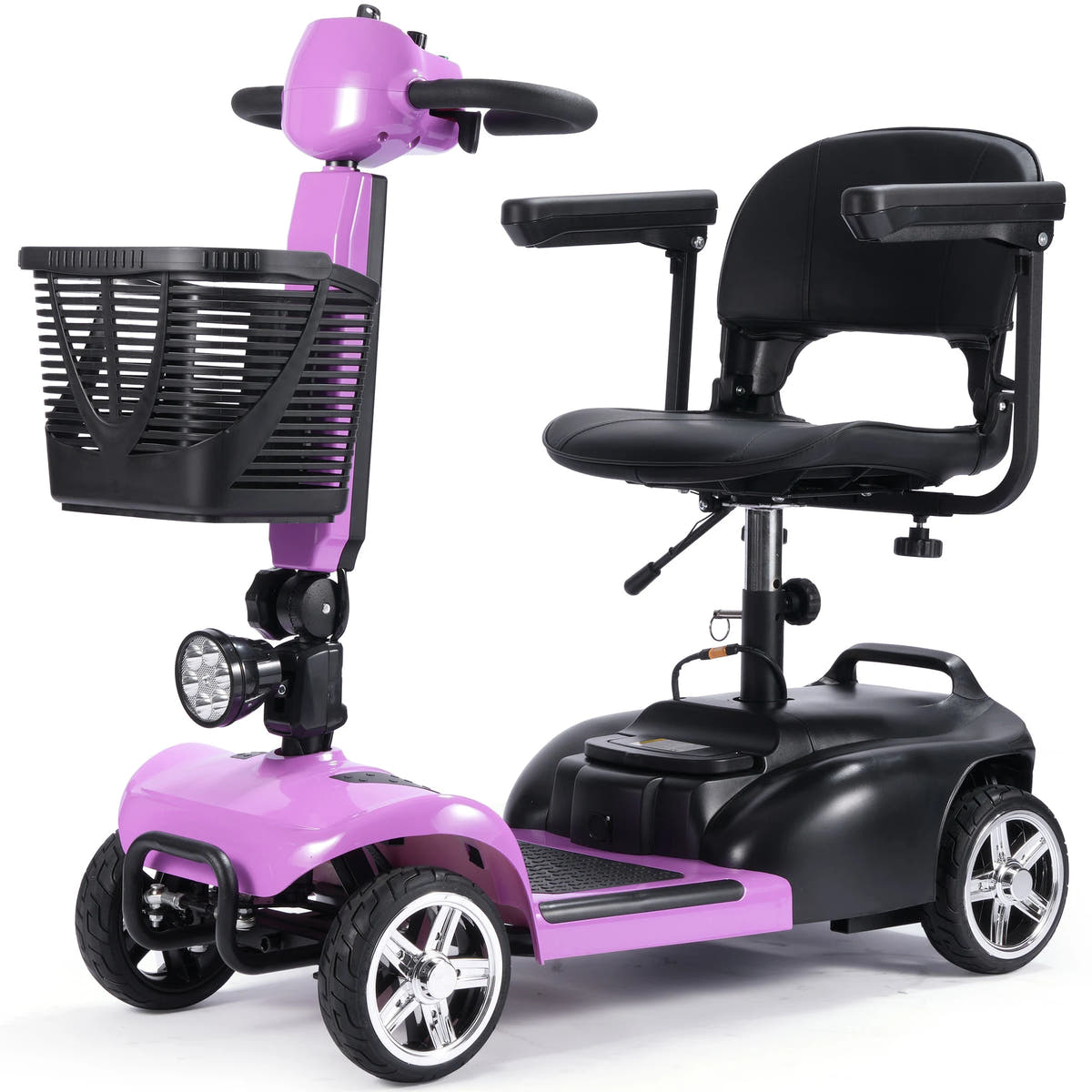 MotoTec Mobility PLUS 24V 250W electric scooter in Pink, front three-quarter view