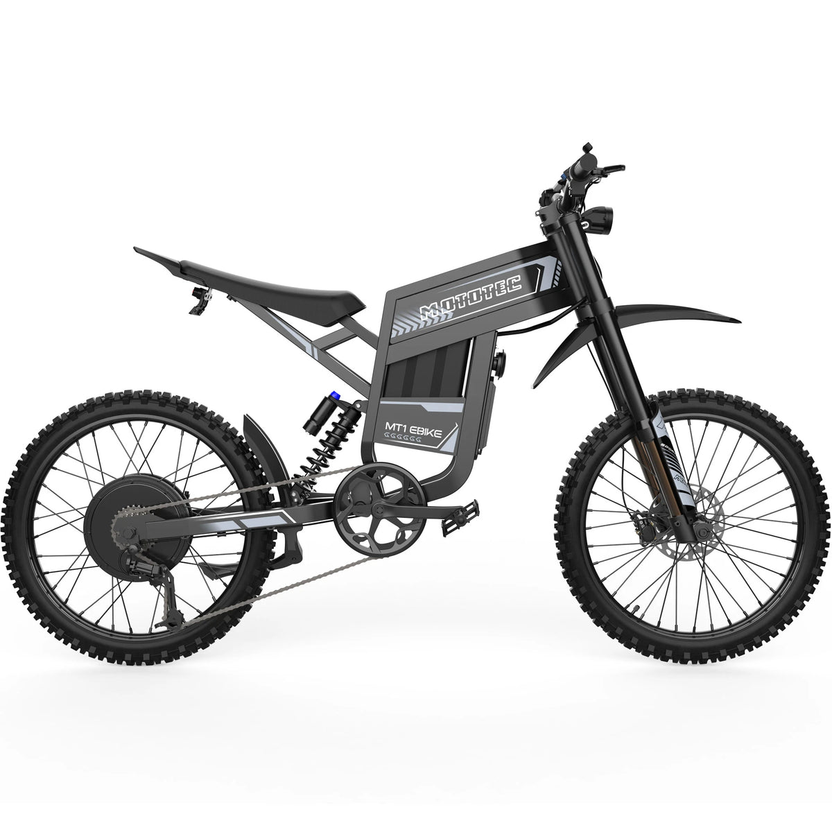 MotoTec MT1 Pro electric bike in Grey, right side view