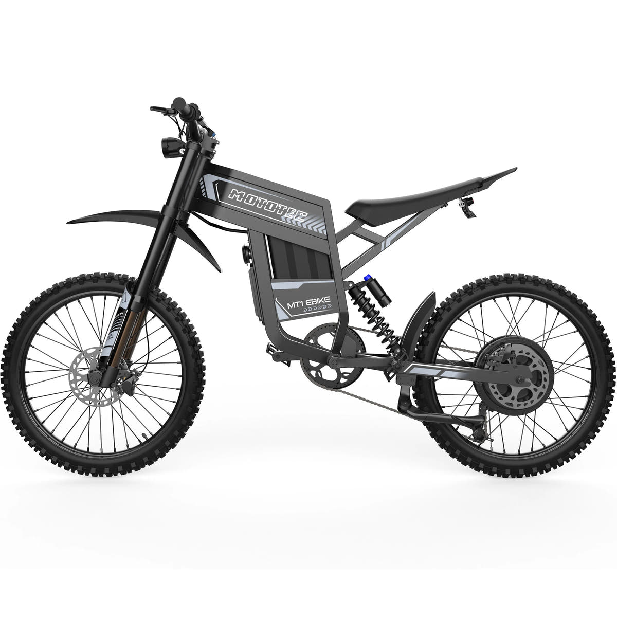 MotoTec MT1 Pro electric bike in Grey, left side view
