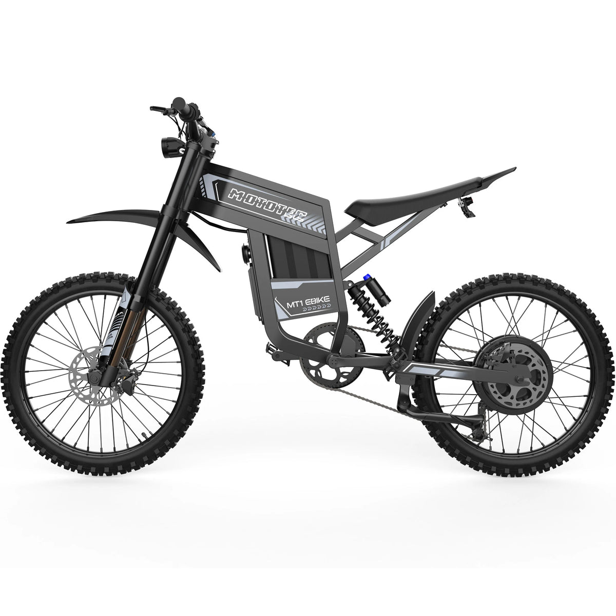 MotoTec MT1 Pro electric bike in Grey, left side view