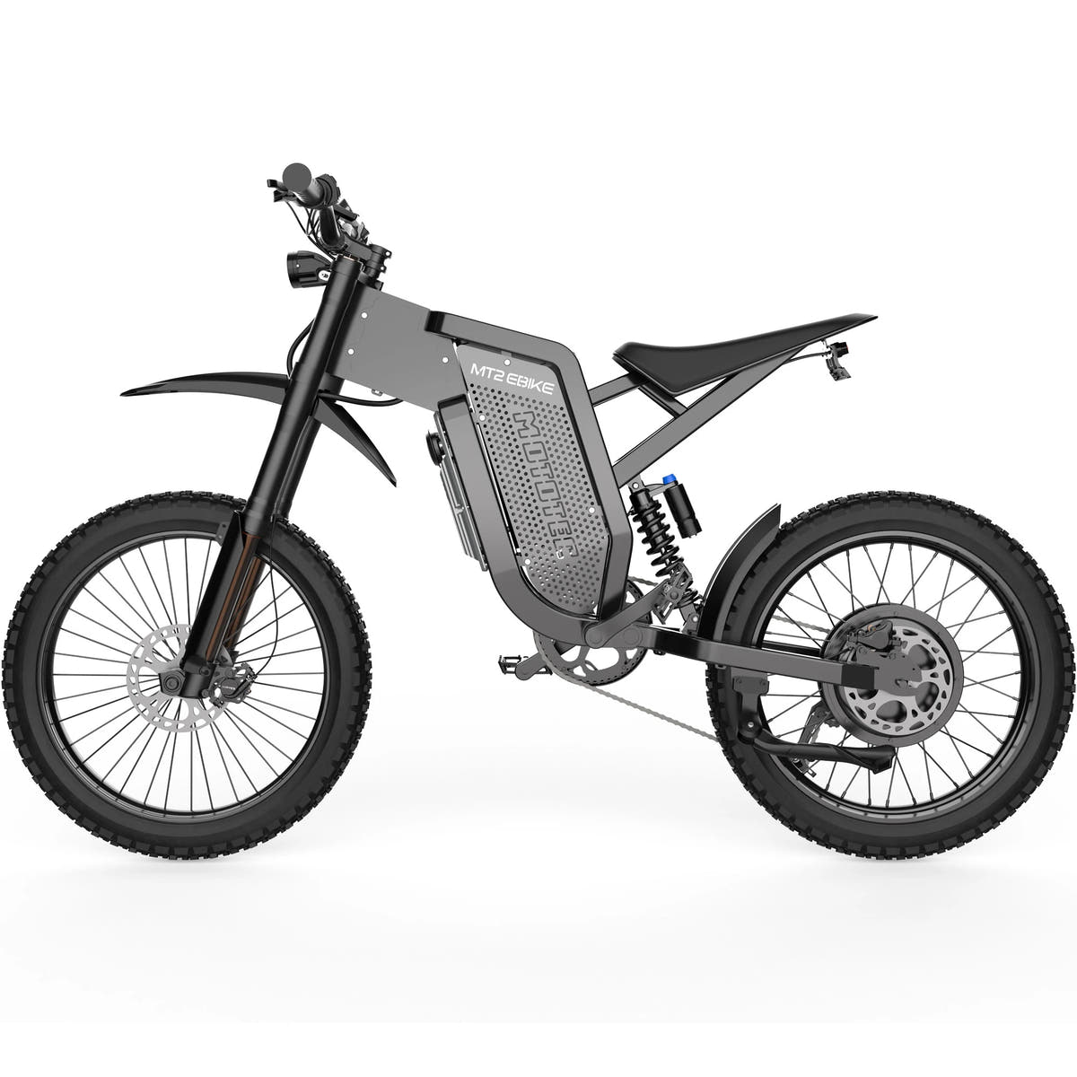 MotoTec MT2 Pro electric bike in Grey, left side view