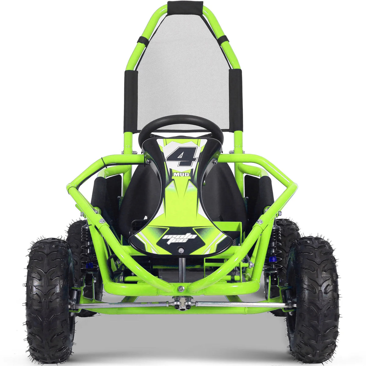 MotoTec Mud Monster Kids Electric 48V 1000W Go Kart Full Suspension — Green supplier product view 4