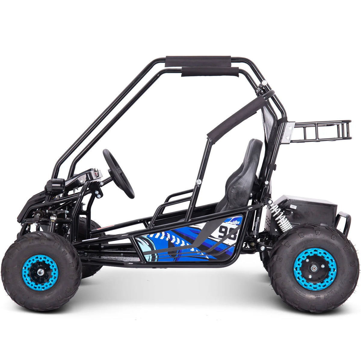 MotoTec Mud Monster XL 60V 2000W Electric Go Kart Full Suspension — Blue supplier product view 3