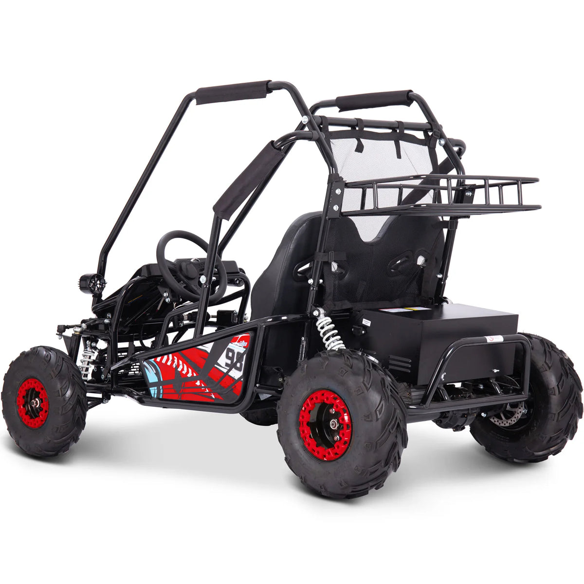 MotoTec Mud Monster XL 60V 2000W Electric Go Kart Full Suspension — Red supplier product view 2