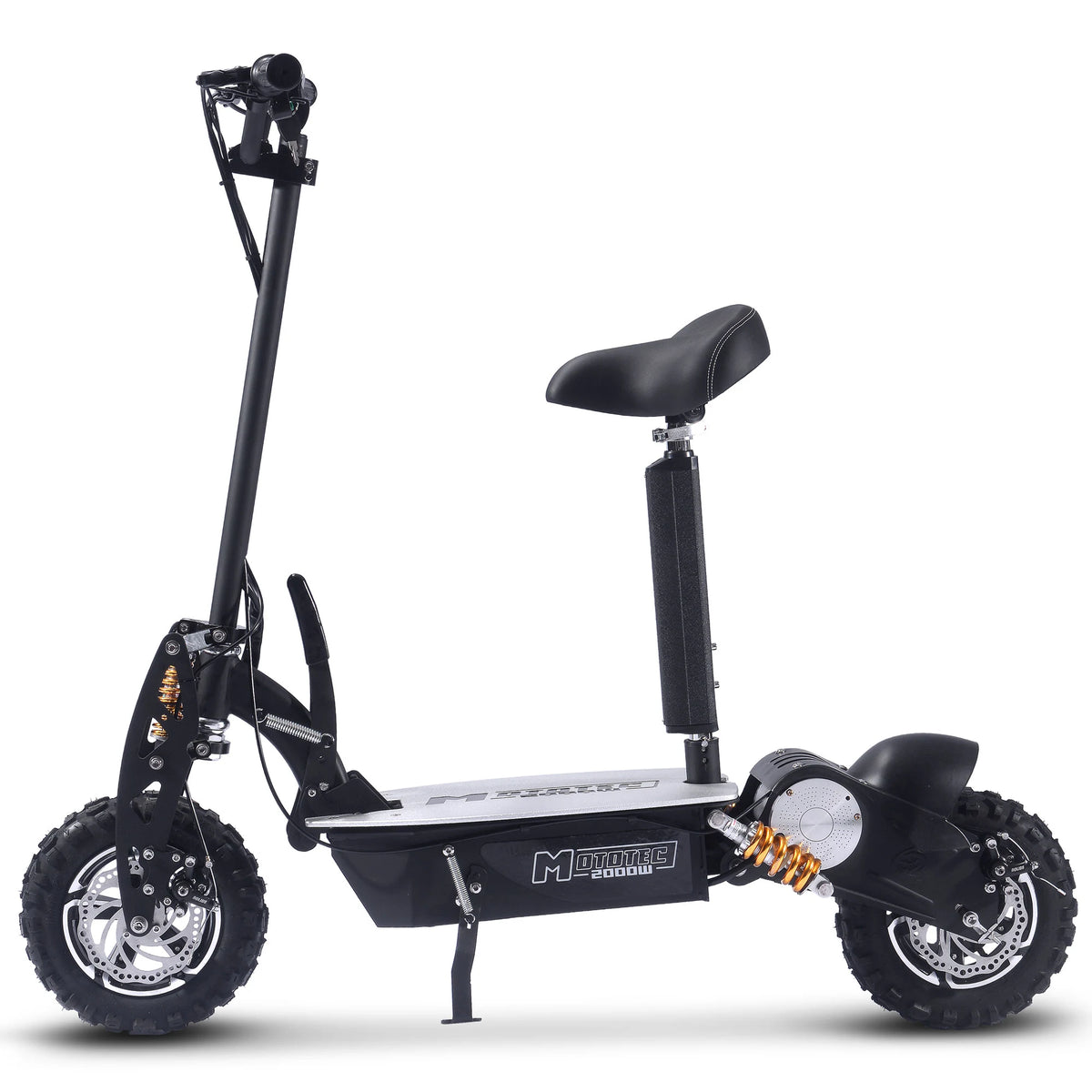 MotoTec 48V 2000W electric scooter in Black, rear or side view