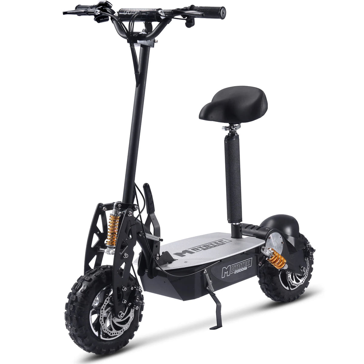 MotoTec 48V 2000W electric scooter in Black, front three-quarter view