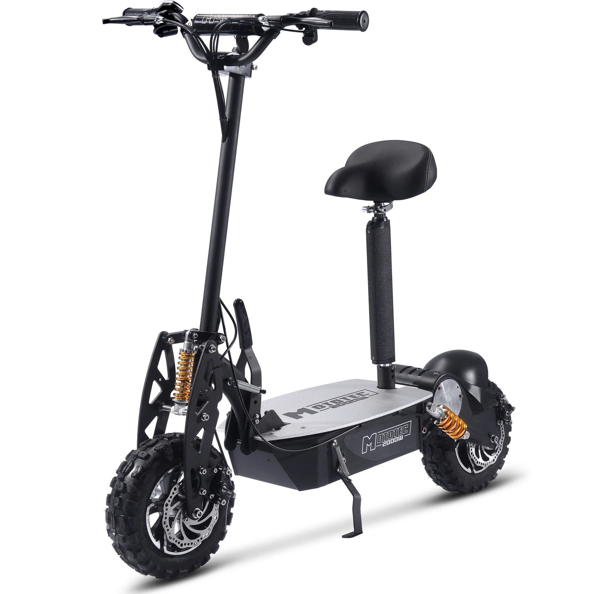 MotoTec 48V 2000W electric scooter in Black, front three-quarter view
