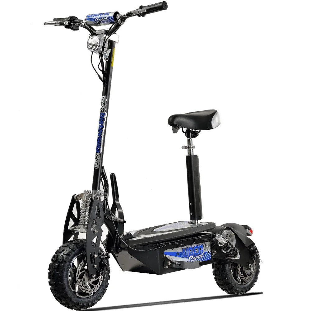 MotoTec/UberScoot 1600W Electric Scooter — Black complete product on white background