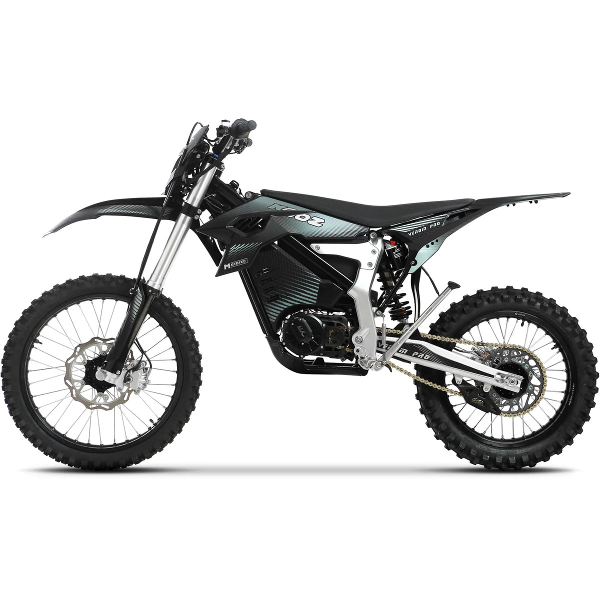 MotoTec Venom 72V 30000W Peak Electric Dirt Bike — Black supplier product view 3