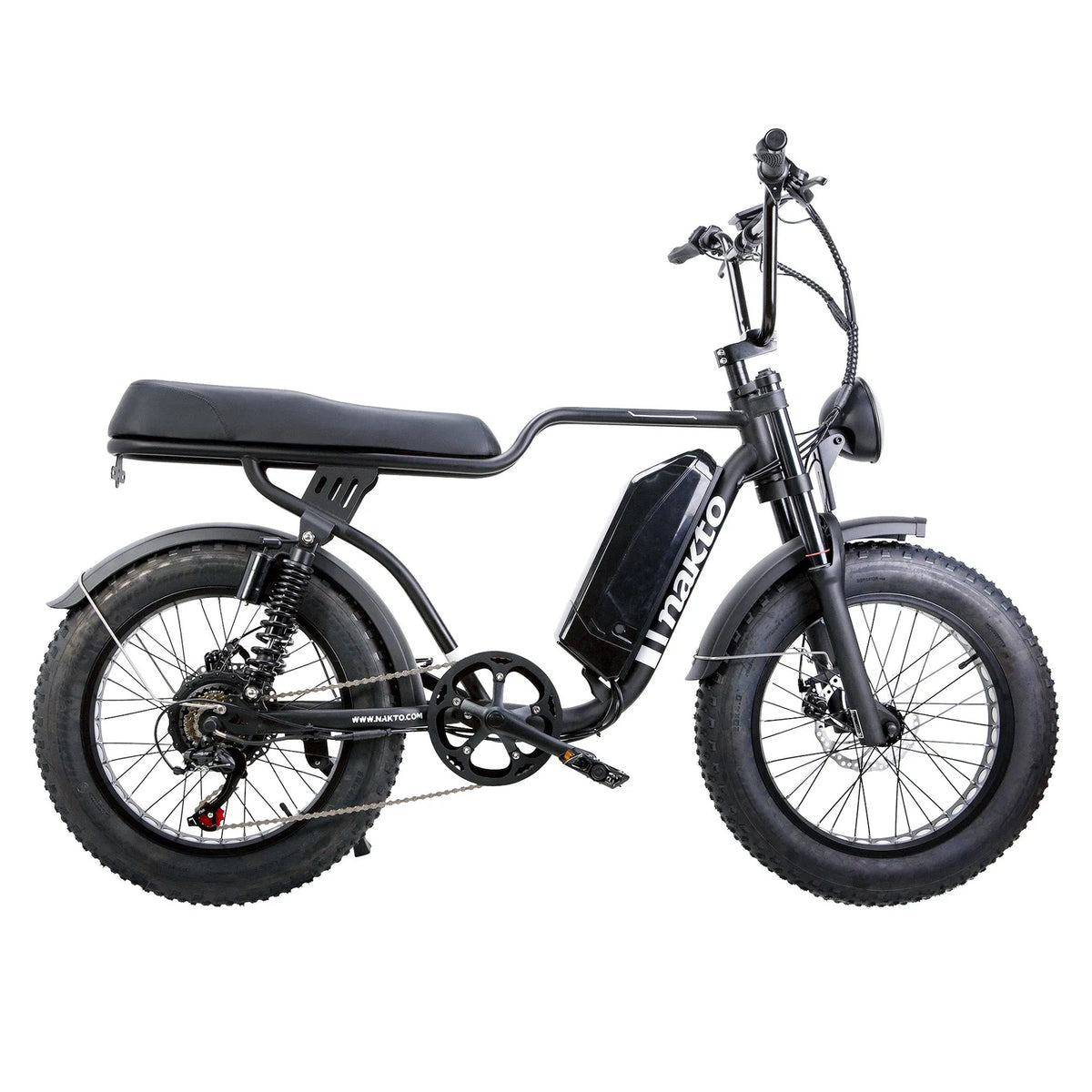 NAKTO F2 Plus fat-tire electric bike fully visible on a white background