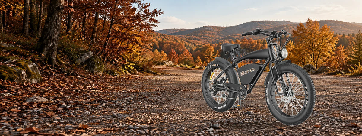 HIDOES B3 Electric Bike in an autumn setting for Off-Road Electric Bikes