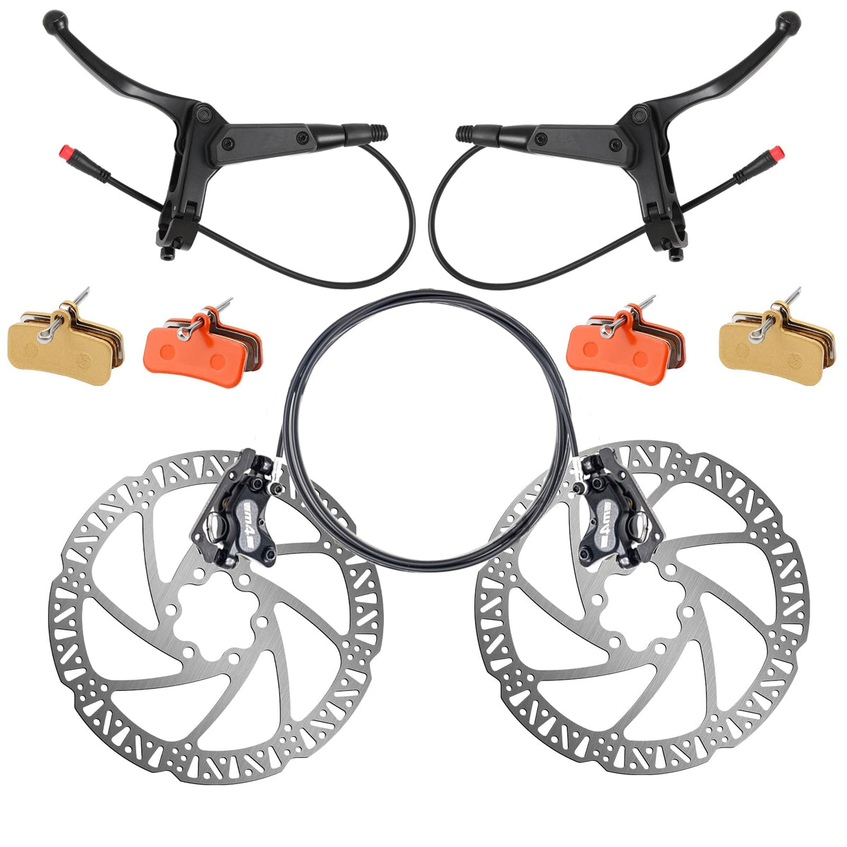 Four-Piston Hydraulic Brake Set with Two-Pin Cut-Off