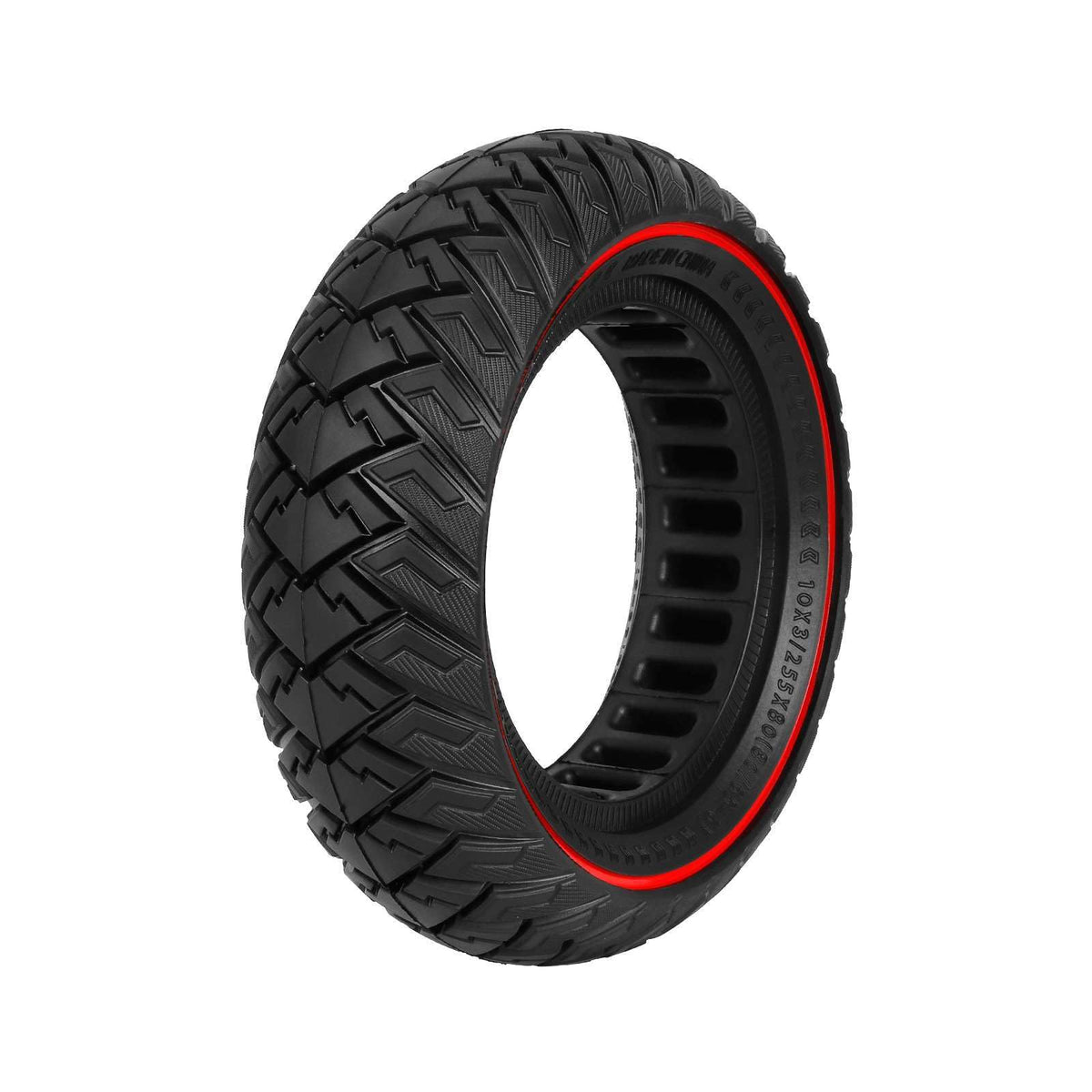 10 × 3 Solid Honeycomb Scooter Tyre — Red