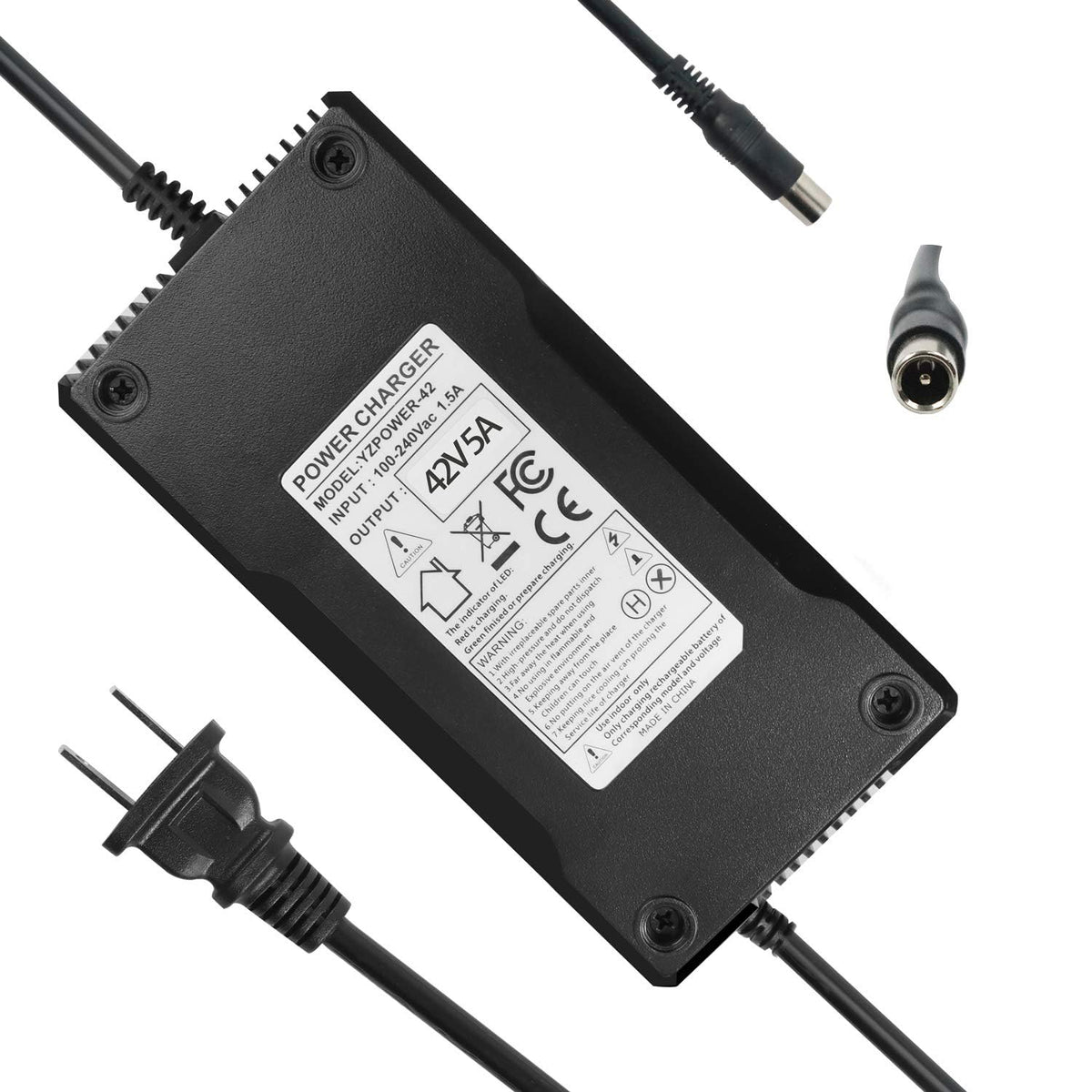 YZPOWER 42 V 5 A Scooter Charger — 8 mm Connector