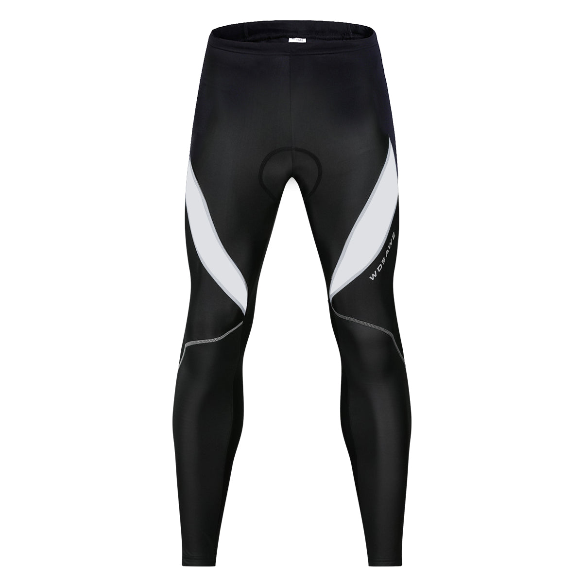 Black thermal cycling waist tights with white accents