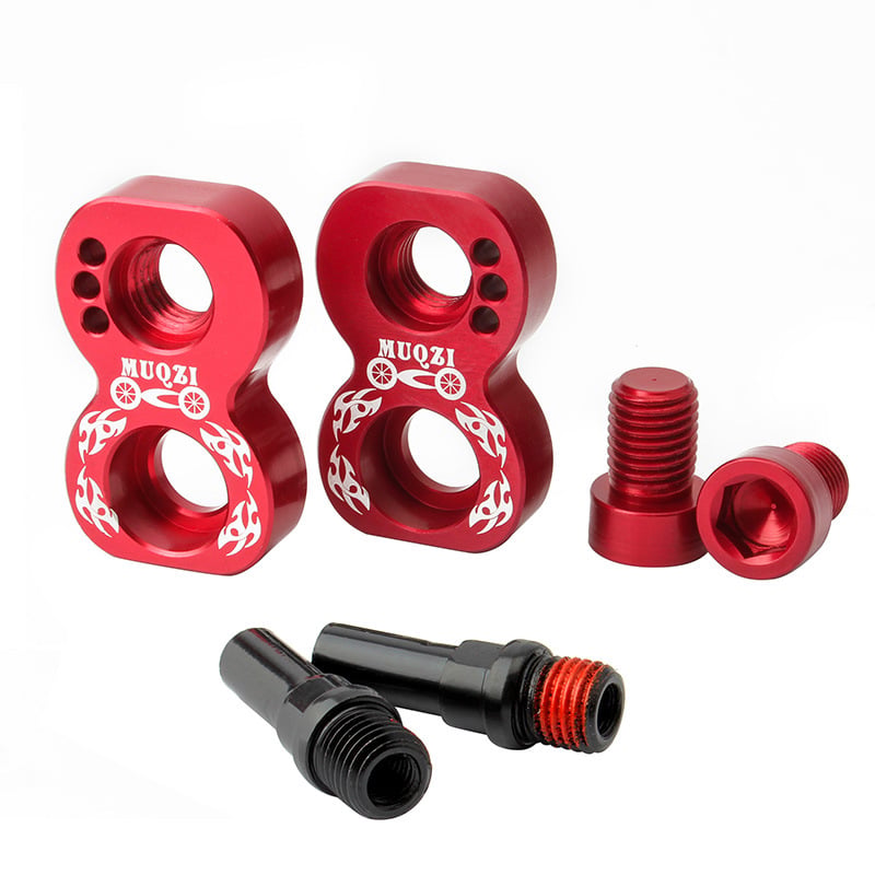 Red V-brake extender pair with mounting pieces