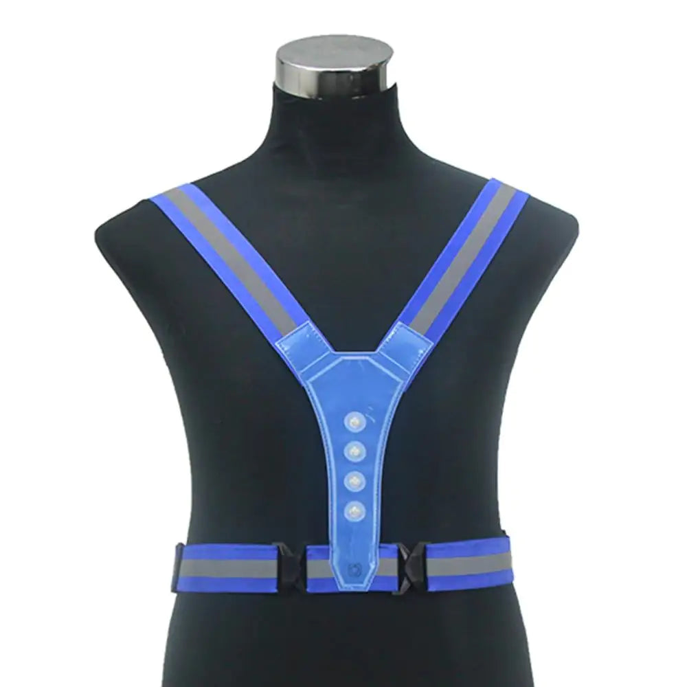 Blue reflective LED strap harness, supplier exact SKU photo