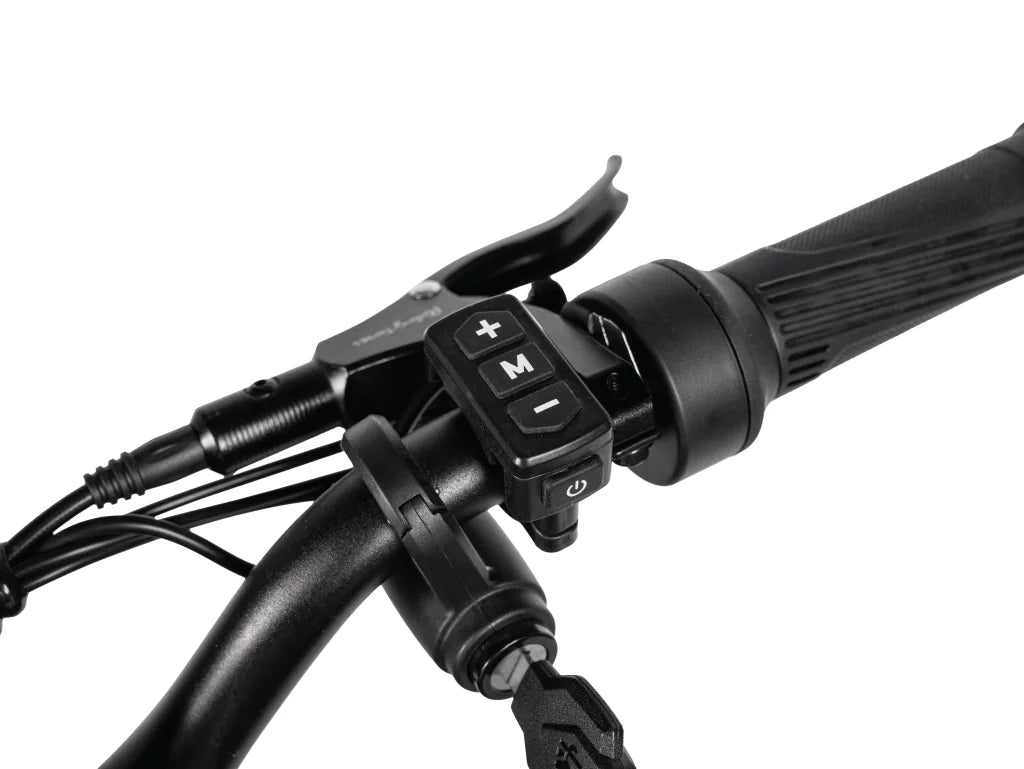 Riding Times GT54 throttle and mode controls detail on white background