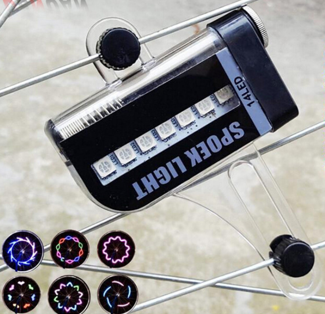 Fourteen-LED Bicycle Spoke Pattern Light