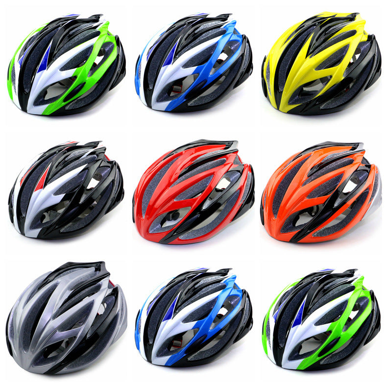 Striped Vented Bicycle Helmet