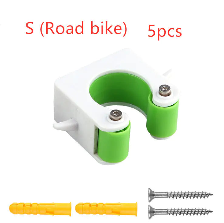 Bicycle parking buckle, supplier Green / Road bike / 5pcs; pack label shown, full fixing quantity unverified
