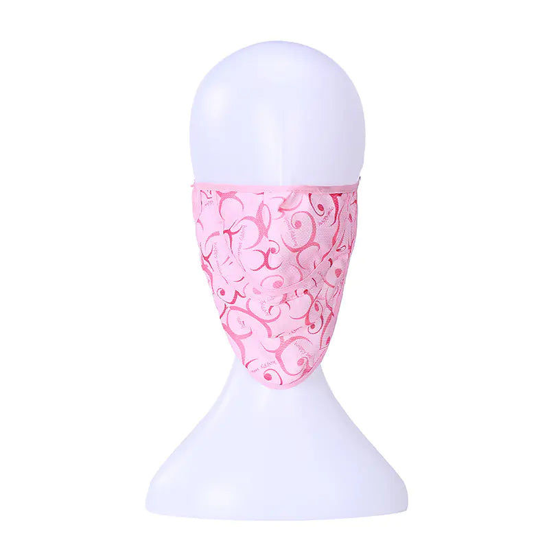 Pink Print cycling face cover