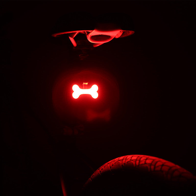 USB Rechargeable Bicycle Tail Light for Night Riding — Bone option