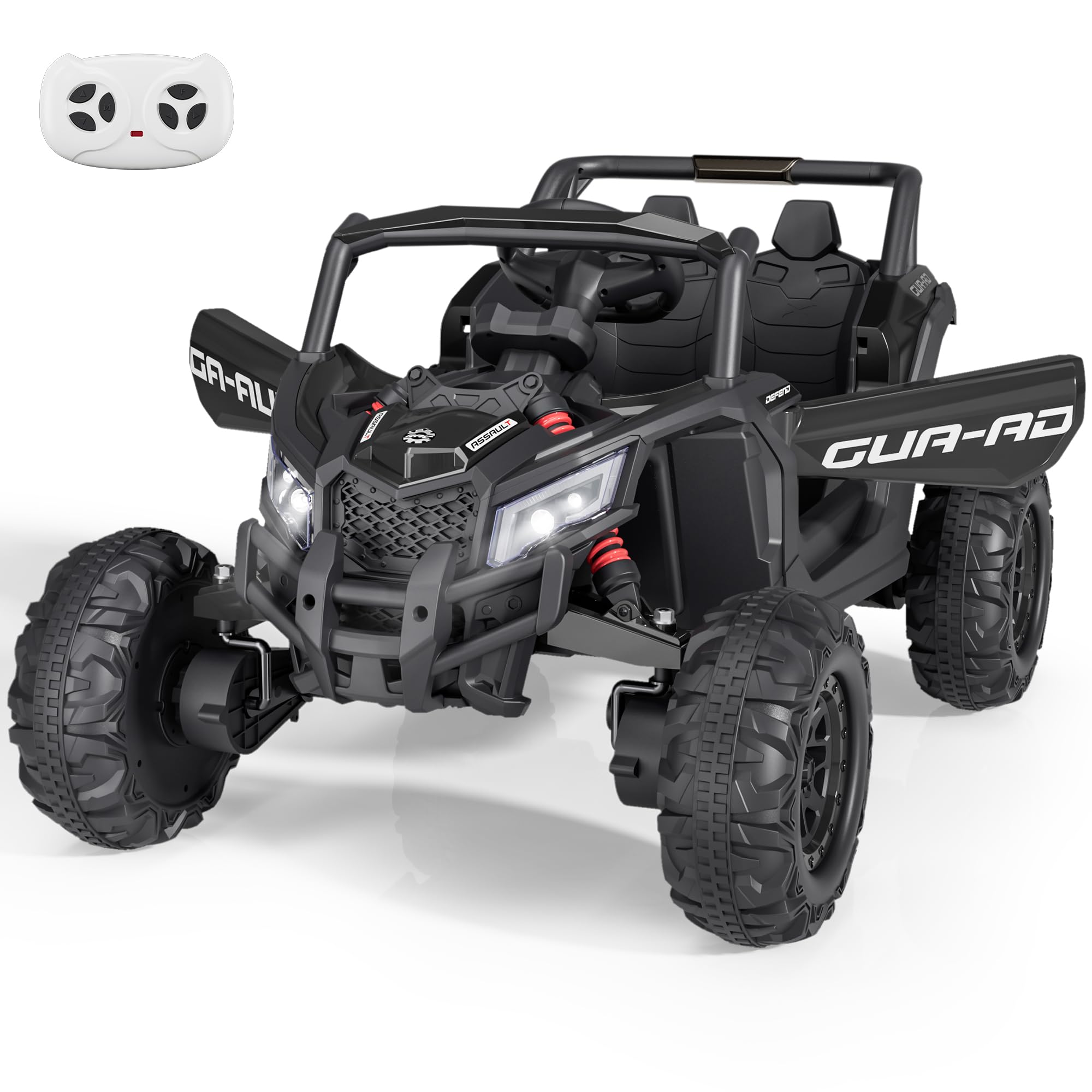 2 Seater Kids UTV Ride On Car – Remote Control, MP3, LED Lights & Safety Belt