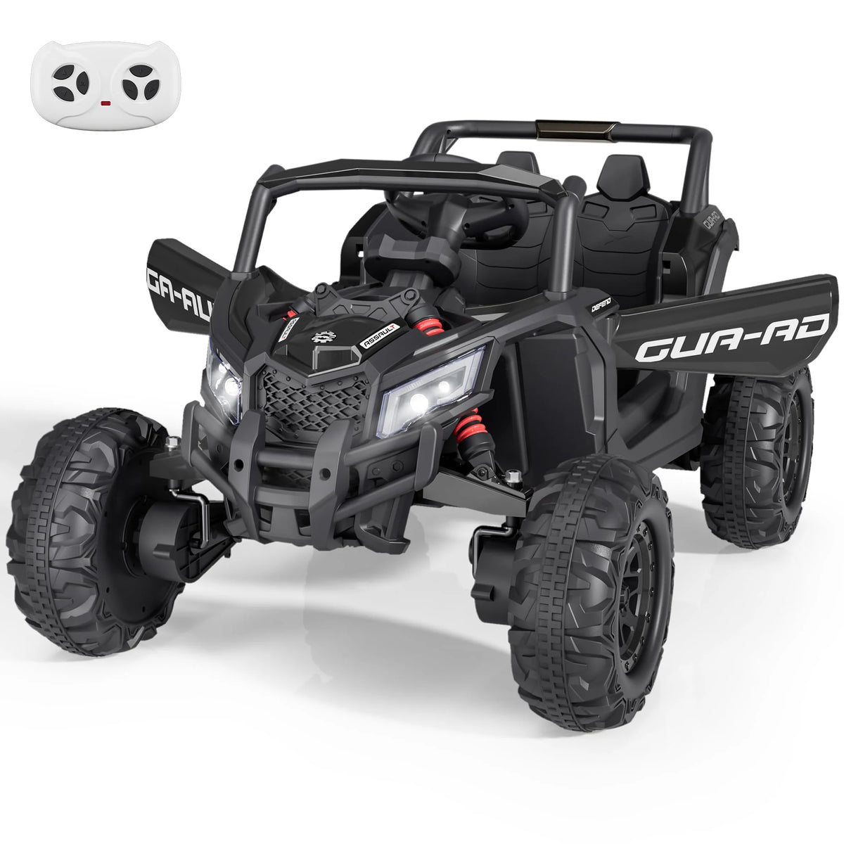 2 Seater Kids UTV Ride On Car – Remote Control, MP3, LED Lights & Safety Belt