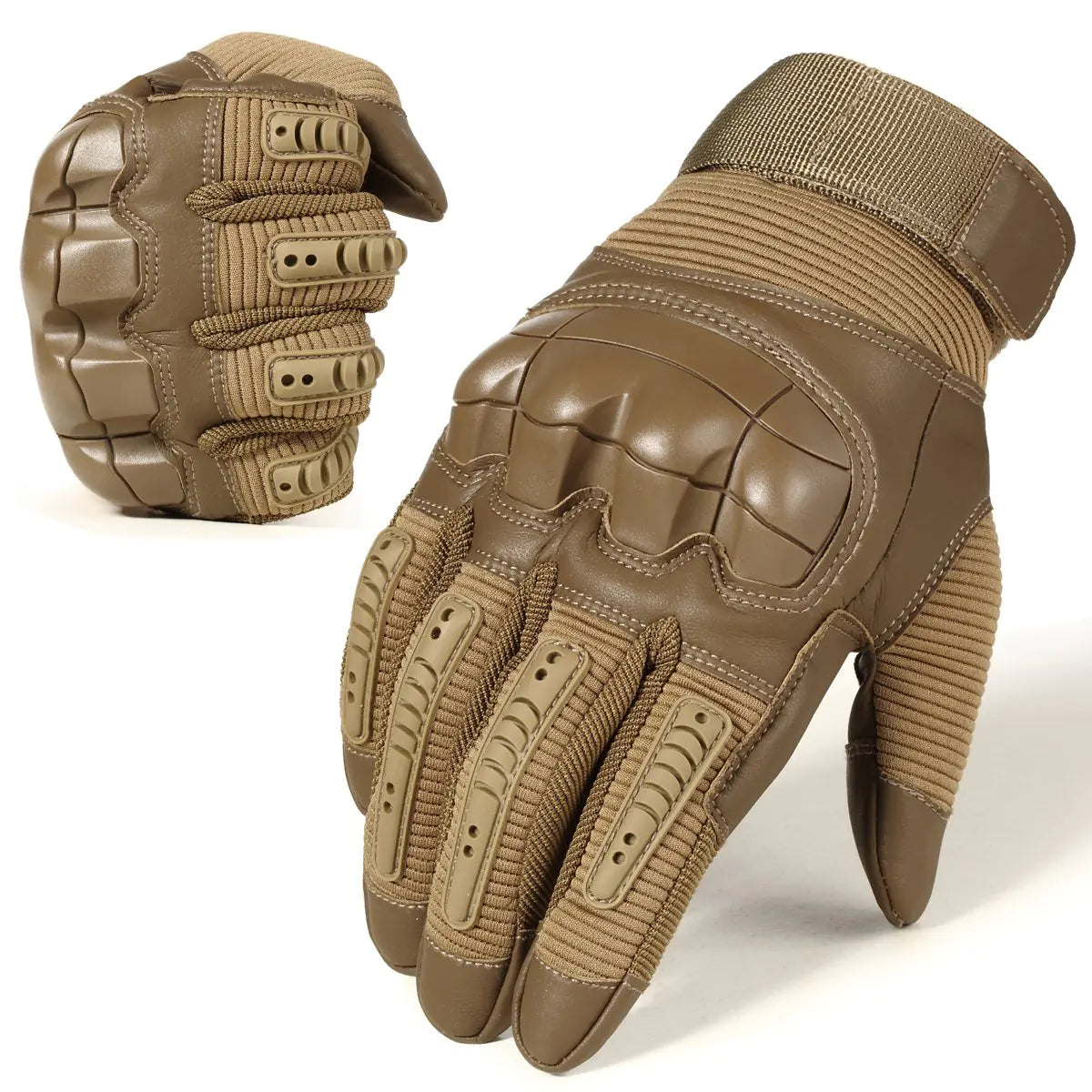 WTACTFUL Touch Screen Tactical Gloves for Men Airsoft Paintball Gear Motorcycle MTB Bike Cycling Cross-Country Motorbike ATV Hunting Hiking Riding Driving Work Outdoor Full Finger Gloves XL Brown