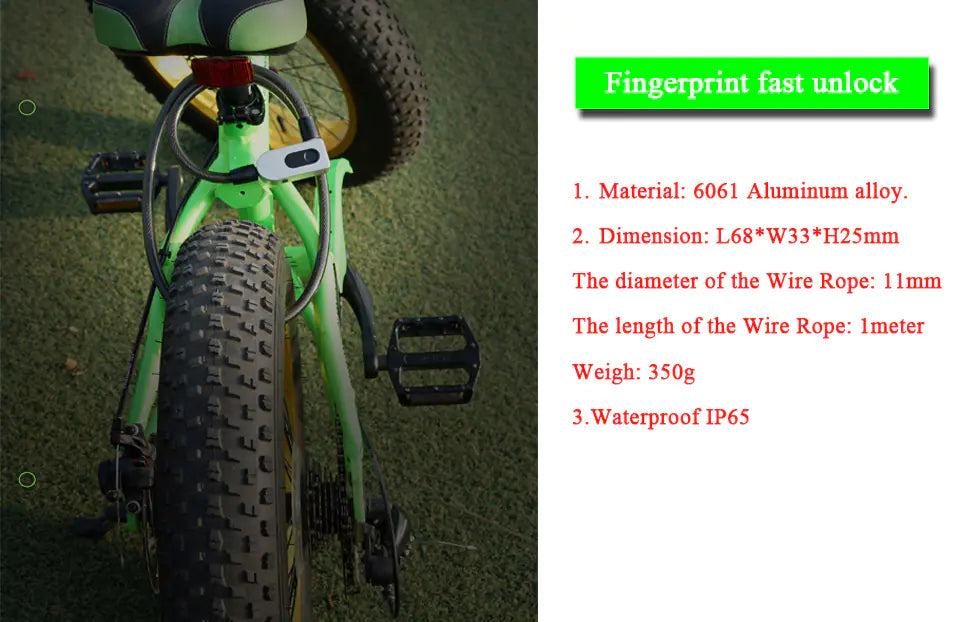 Smart Fingerprint Lock for Bicycle Steel Rims