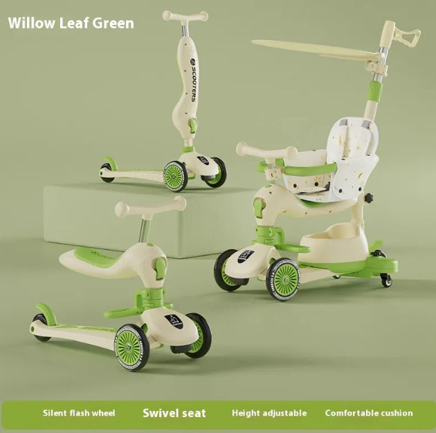3-in-1 Kids Scooter 0–6 Years – Push, Ride-On & Balance Scooter with Sunshade – product image 2