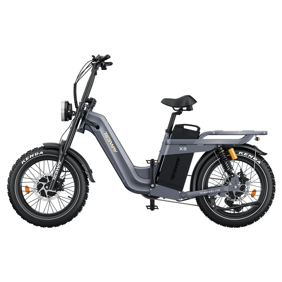 TESWAY X5 AWD electric bike full suspension detail