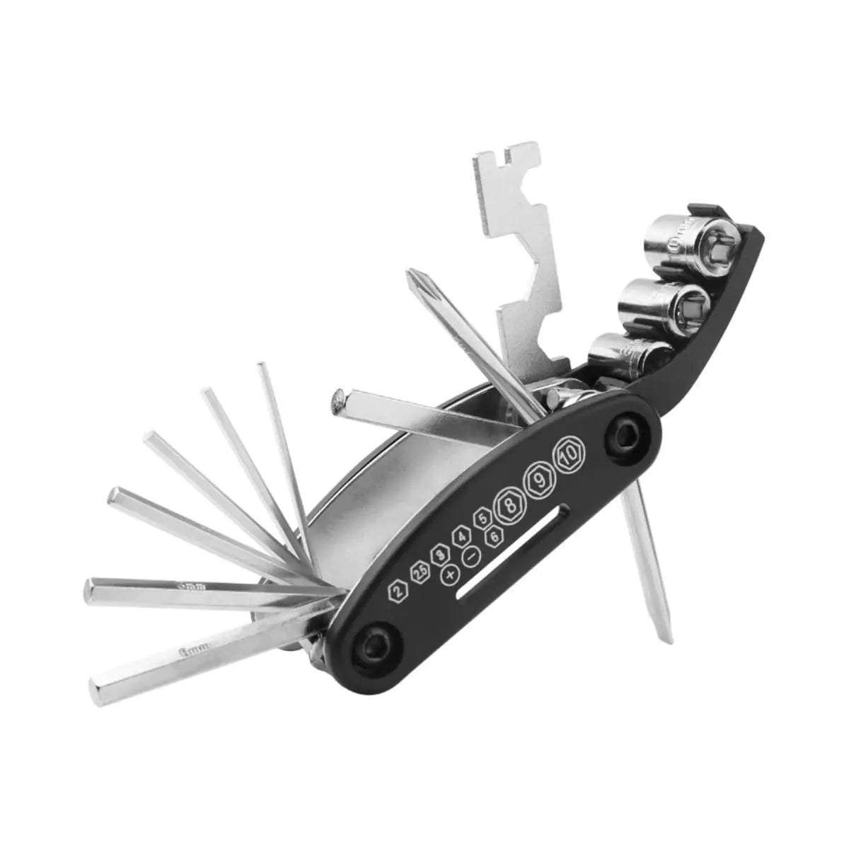 GBZW Bike Tool Kit 16 in 1 Bike Multitool Fold Bicycle Tool Kit Mountain Bike Repair Kit Routine Maintenance and Emergency Repairs Black