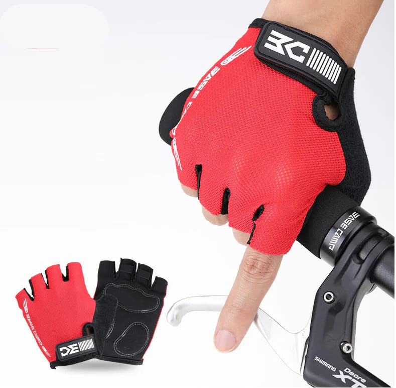 Lycra Fabric Cycling Gloves - Mountain Bike Half-Finger