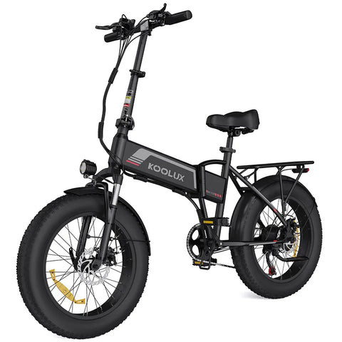 KOOLUX BK10S Foldable Fat Tire Electric Bike – 500W Motor, 25 km/h (15.5 mph) Top Speed / Unlockable to 45 km/h (28 mph), Up to 90 km (56 miles) Range, 20″ × 4.0″ Tires, Shimano 7-Speed, Front Suspension Fork