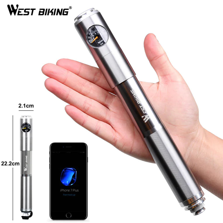 Mini High Pressure Bicycle Pump with Pressure Gauge