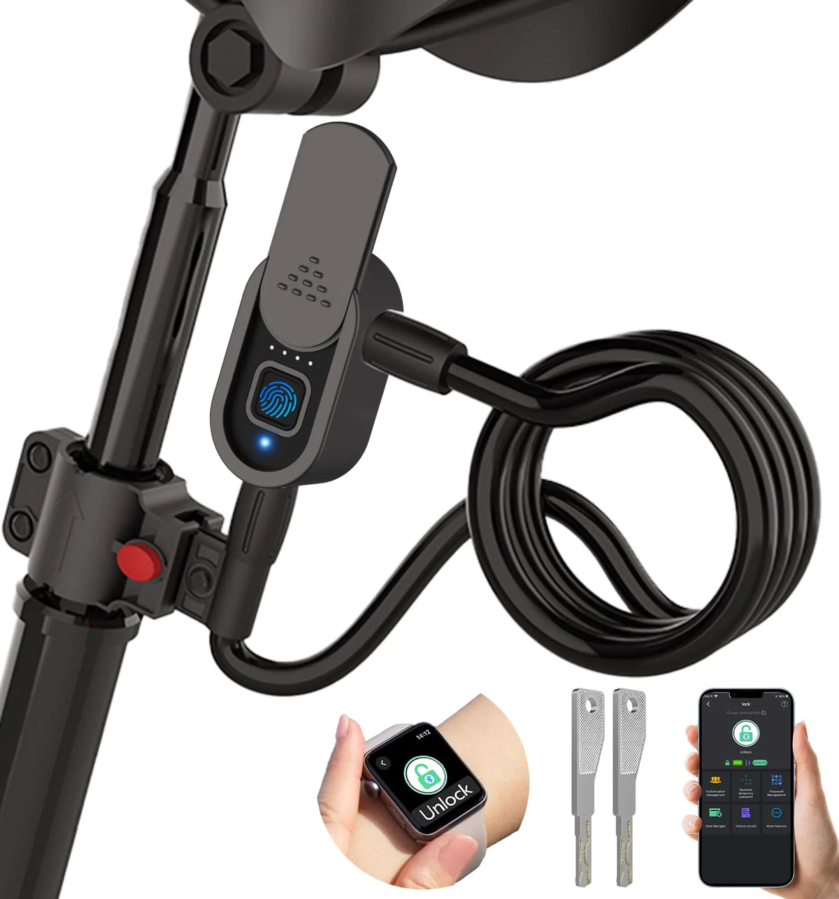 Anweller Fingerprint Bike Cable Lock