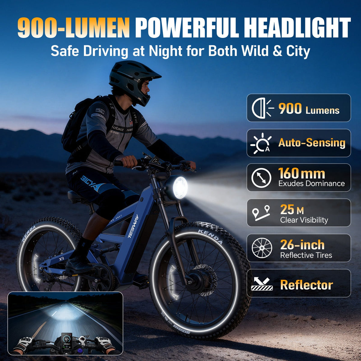 TESWAY X9 Ultra electric bike component detail