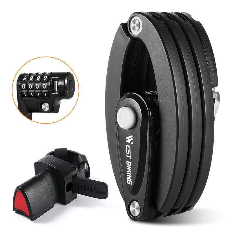 Folding Bicycle Lock for Mountain Bikes and Gear