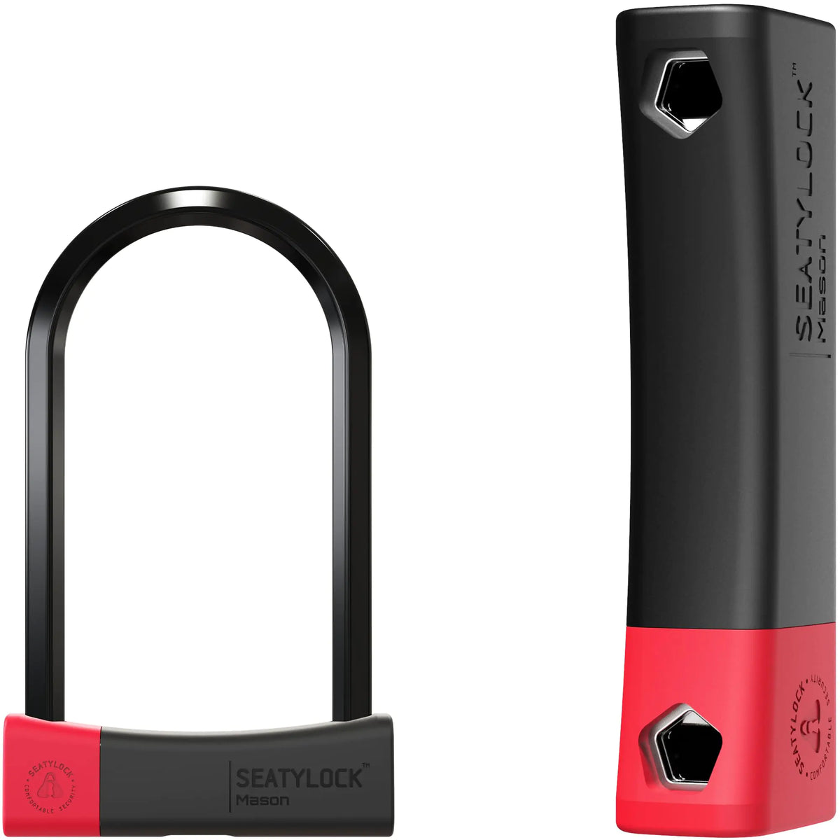 Seatylock Mason Bike U Lock - Patented Heavy Duty Anti Theft Diamond Security Bicycle Lock - Super Wide Safety Master Tool ULock with Keys for Electric Bikes Scooters and Motorcycles (8.66 Inch)