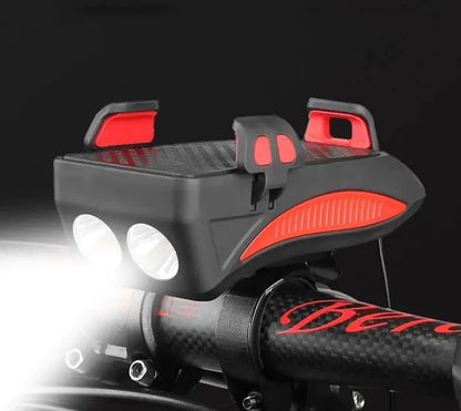 4-in-1 Rechargeable Bicycle Light with Horn and Mount