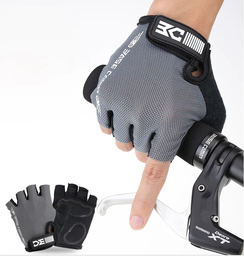 Lycra Fabric Cycling Gloves - Mountain Bike Half-Finger