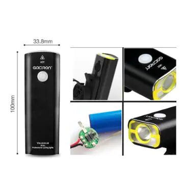USB Rechargeable Bicycle Light with Powerful Flashlight