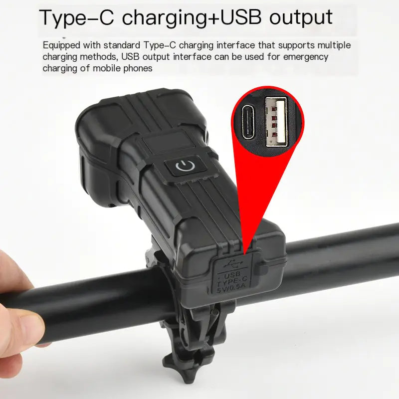 New Ultra Bright Bicycle Light with USB Rechargeable Torch