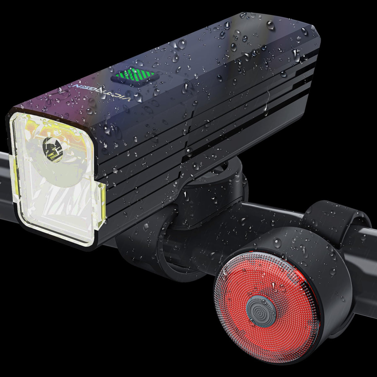 VICTAGEN Rechargeable Front and Rear Bike Light Set