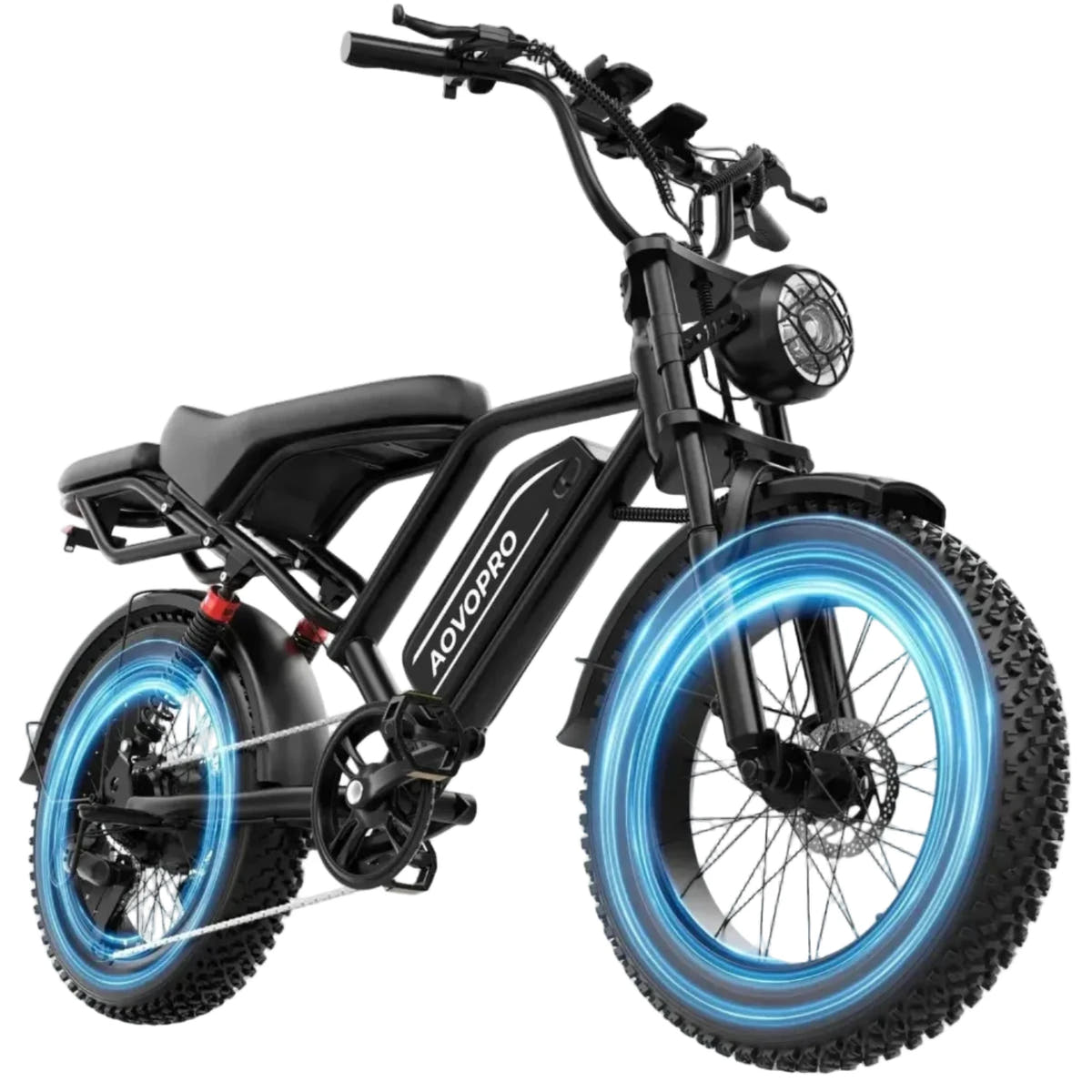 AOVOPRO AP20 Electric Bike Fat Tyre Dual Suspension with Back Seat up to 50 Km/h