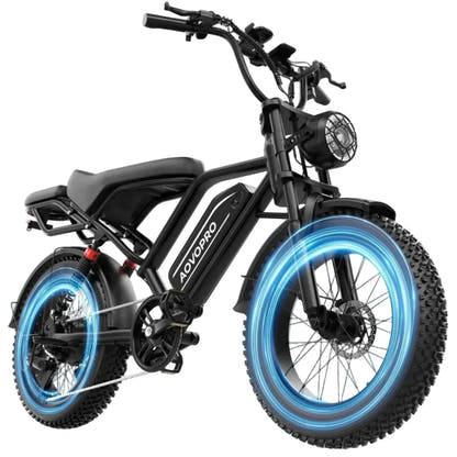 AOVOPRO AP20 Electric Bike Fat Tyre Dual Suspension with Back Seat up to 50 Km/h